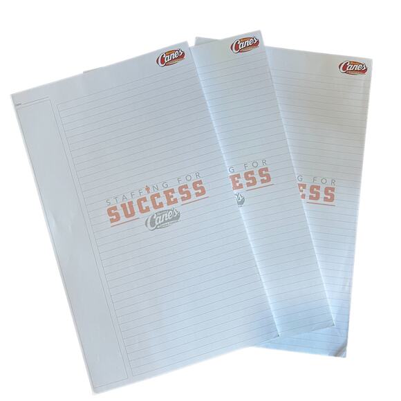 Raising Cane's Bundle of 3 "Staffing for Success" Legal Size Notepad - Picture 1 of 7